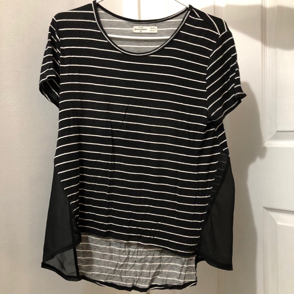 Abercrombie Kids Striped Chiffon Panel Tee 15/16
